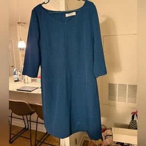 MM Lafleur Teal Long Sleeve Dress